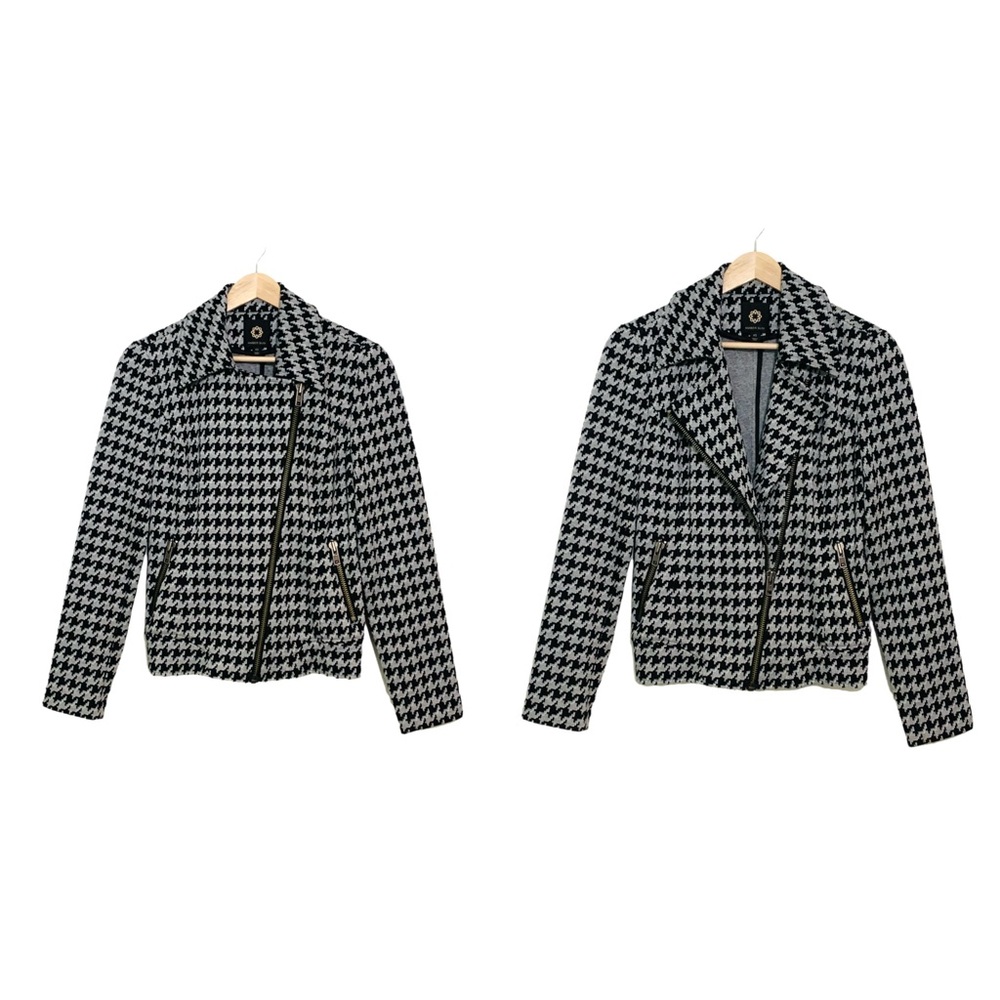 Amber Sun Knit Jacket Zip Front Women's Size XS Medium Weight Moto Style Jacket